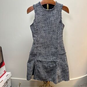 Banana Republic Navy Tweed Dress with Pleated Skirt, sz 6